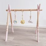 Nordic Style Wooden Baby Gym Nursery Sensory Toys Gantry Foldable Baby Play Gym Frame Activity Center Hanging Bar Newborn Gift